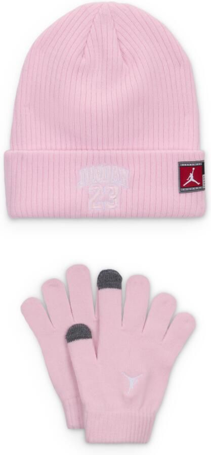 Jordan tweedelige 23 Jersey beanieset voor kids Roze - Foto 3