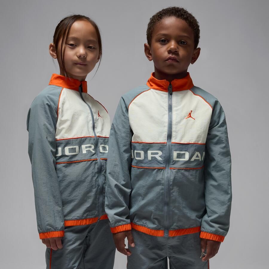 Jordan tweedelige kleuterset met windjack en biezen op beide kledingstukken Grijs - Foto 2