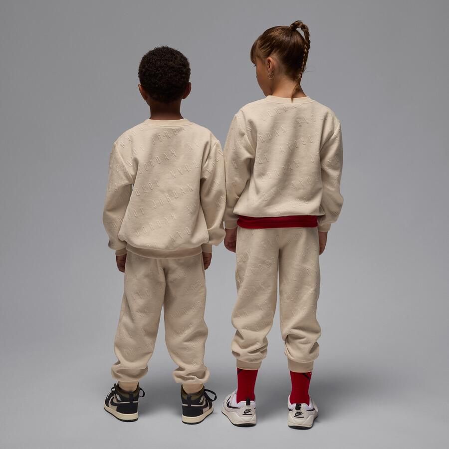 Jordan tweedelige knit set met ronde hals voor kleuters Bruin