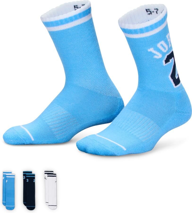 Jordan Varsity Jersey Crew sokken voor kids (3 paar) Blauw - Foto 4