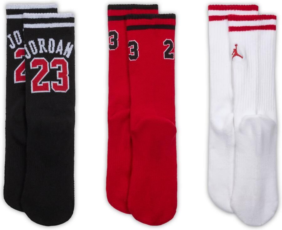 Jordan Varsity Jersey Crew sokken voor kids (3 paar) Zwart