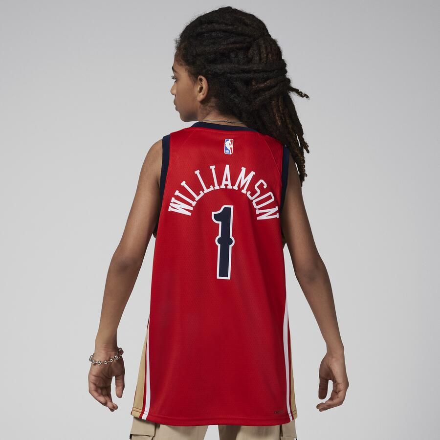 Jordan Zion Williamson New Orleans Pelicans 2023 24 Statement Edition Swingman NBA-jersey met Dri-FIT voor kids Rood - Foto 4