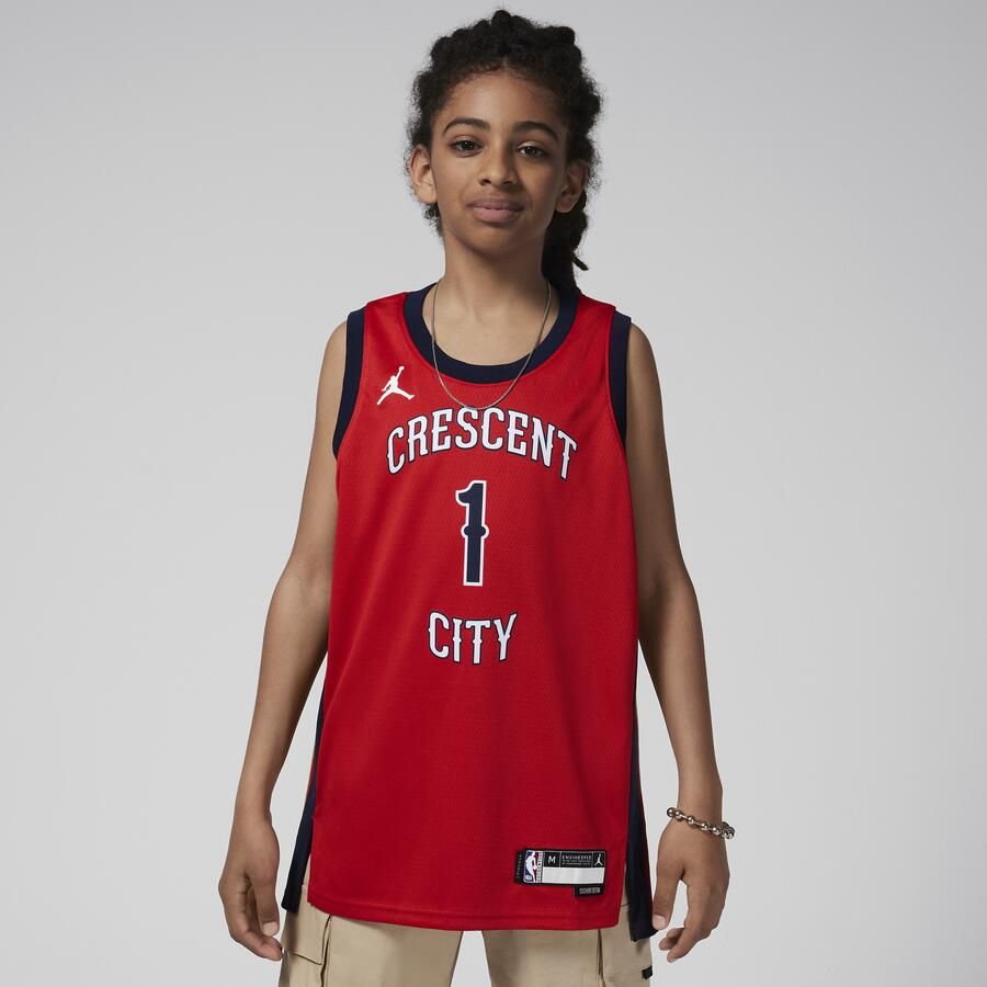 Jordan Zion Williamson New Orleans Pelicans 2023 24 Statement Edition Swingman NBA-jersey met Dri-FIT voor kids Rood - Foto 3