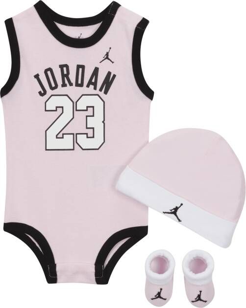 Jordan Jump Babyset met rompertje beanie en booties Roze