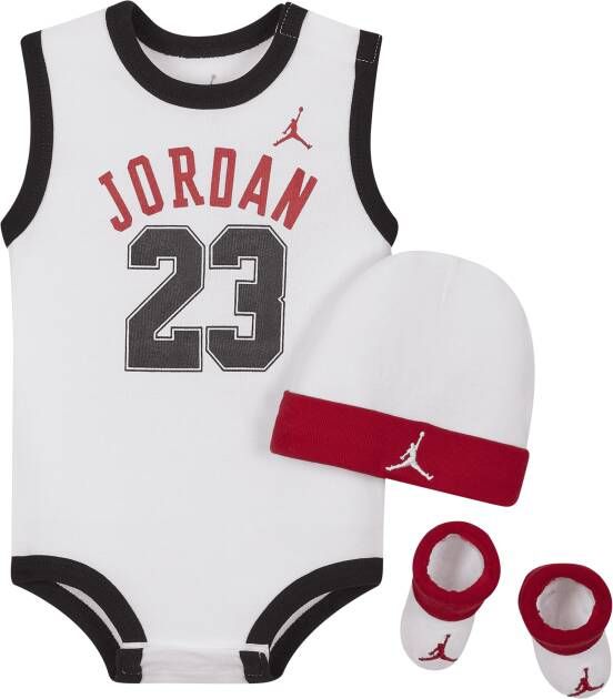 Jordan Jumpman Babyset met rompertje beanie en booties Wit