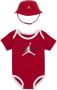 Jordan Jump Bucket Hat and Bodysuit Set Rompertjesset voor baby's (0-6 maanden) Rood - Thumbnail 1