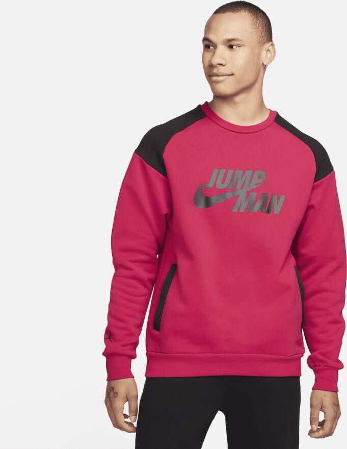Jordan Jumpman Fleece sweatshirt met ronde hals voor heren Rood