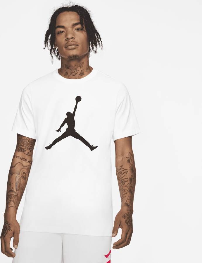 Jordan Jumpman Crew T-Shirt Wit Zwart White Heren