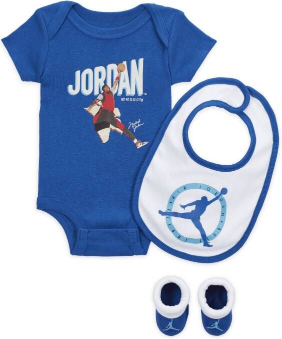 Jordan MVP Bodysuit Box Set Rompertjesset voor baby's (0-6 maanden) Blauw