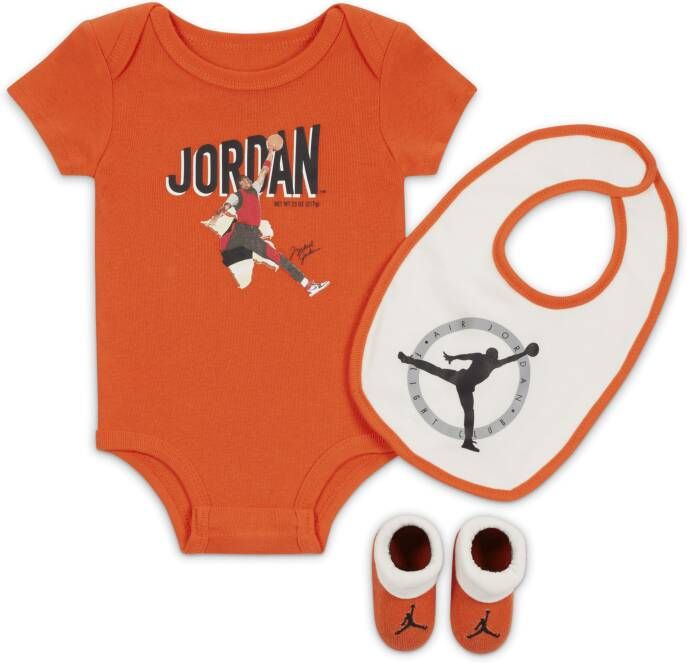 Jordan MVP Bodysuit Box Set Rompertjesset voor baby's (0-6 maanden) Oranje