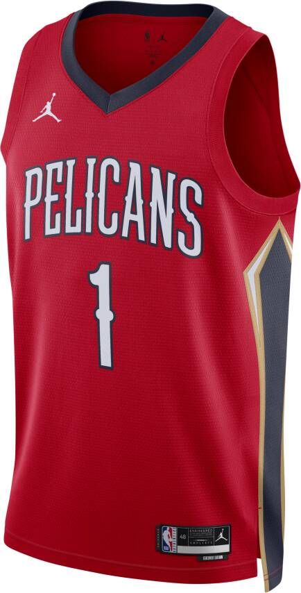 Jordan New Orleans Pelicans Statement Edition Swingman NBA-jersey met Dri-FIT Rood