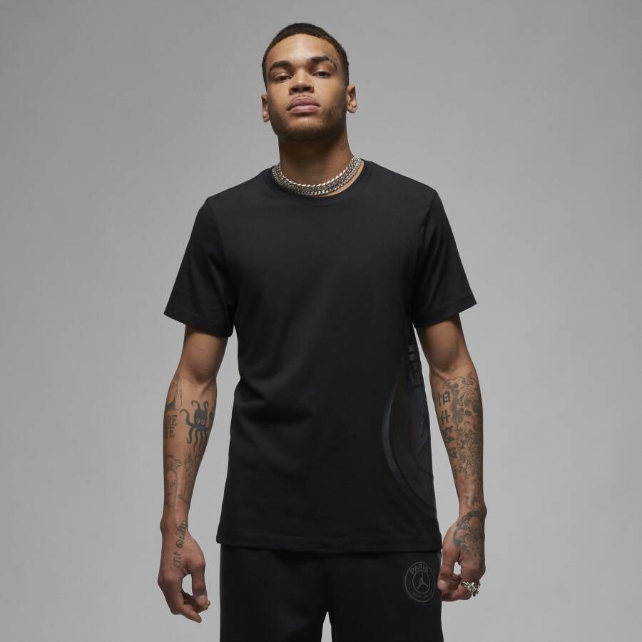 Jordan Paris Saint-germain Shortsleeve Logo Tee T-shirts Heren black anthracite maat: XL beschikbare maaten:S M L XL