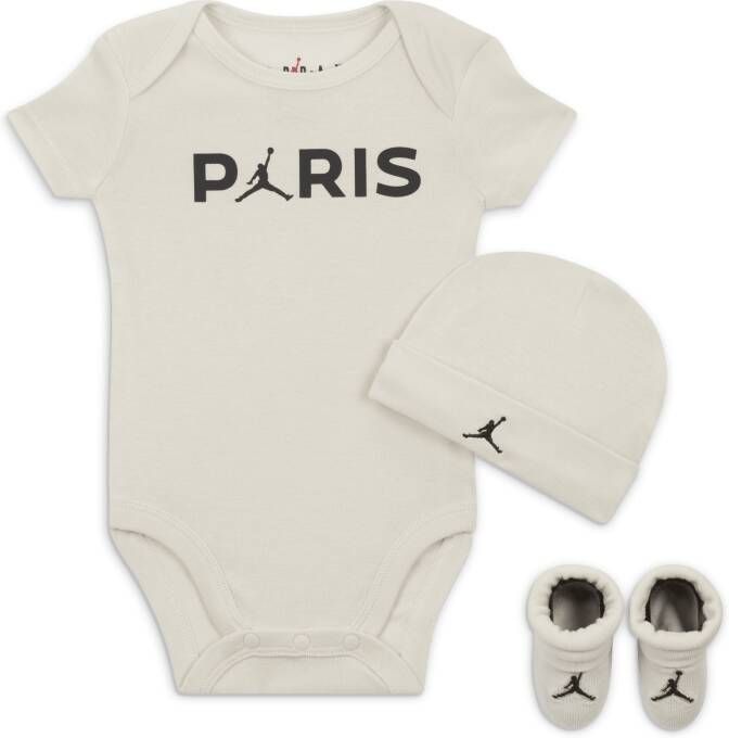 Jordan Paris Saint-Germain 3-Piece Boxed Set driedelige rompertjesset voor baby's Grijs