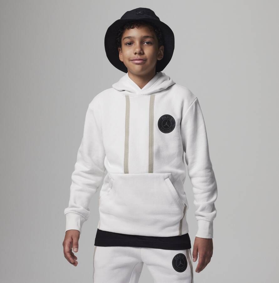 Jordan Paris Saint-Germain Fleece Pullover Hoodie voor kids Grijs