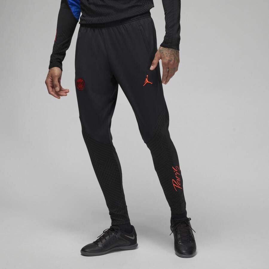 Jordan Paris Saint-Germain Strike Uit Dri-FIT knit voetbalbroek voor heren Zwart