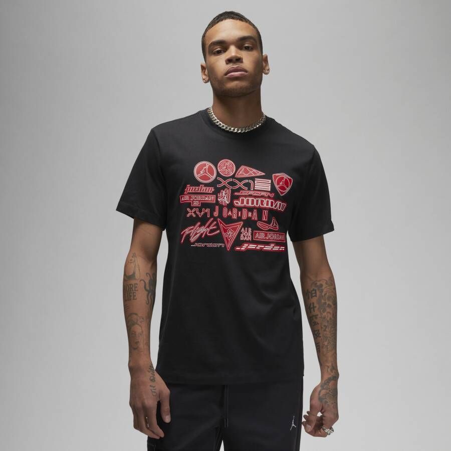 Jordan T-shirt met graphic voor heren Zwart