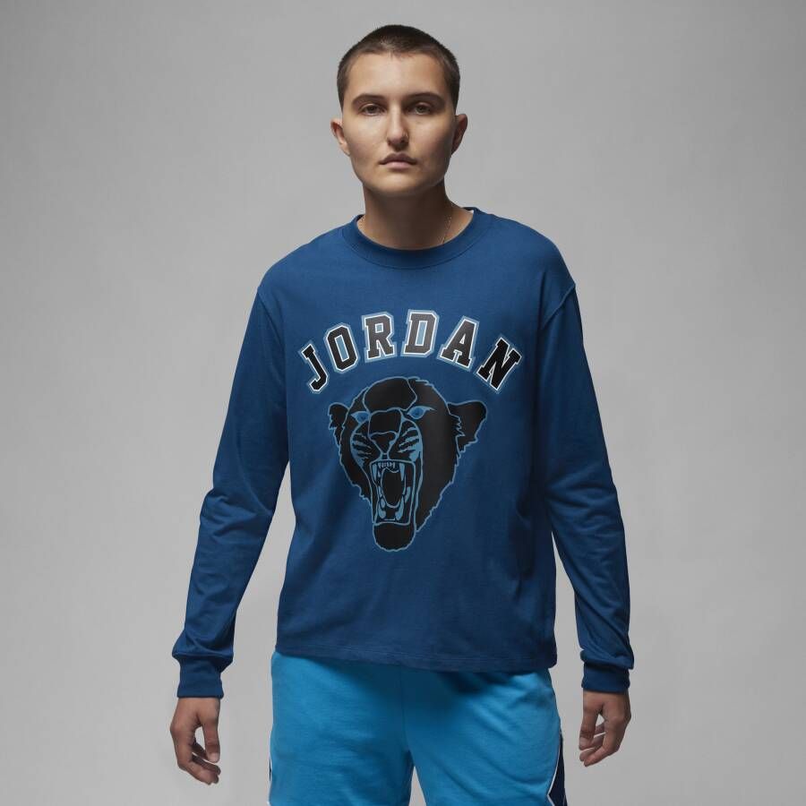 Jordan T-shirt met lange mouwen en graphic voor dames Blauw