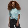 Jordan Geometrische Print Klassieke T-Shirt Blue Dames - Thumbnail 2