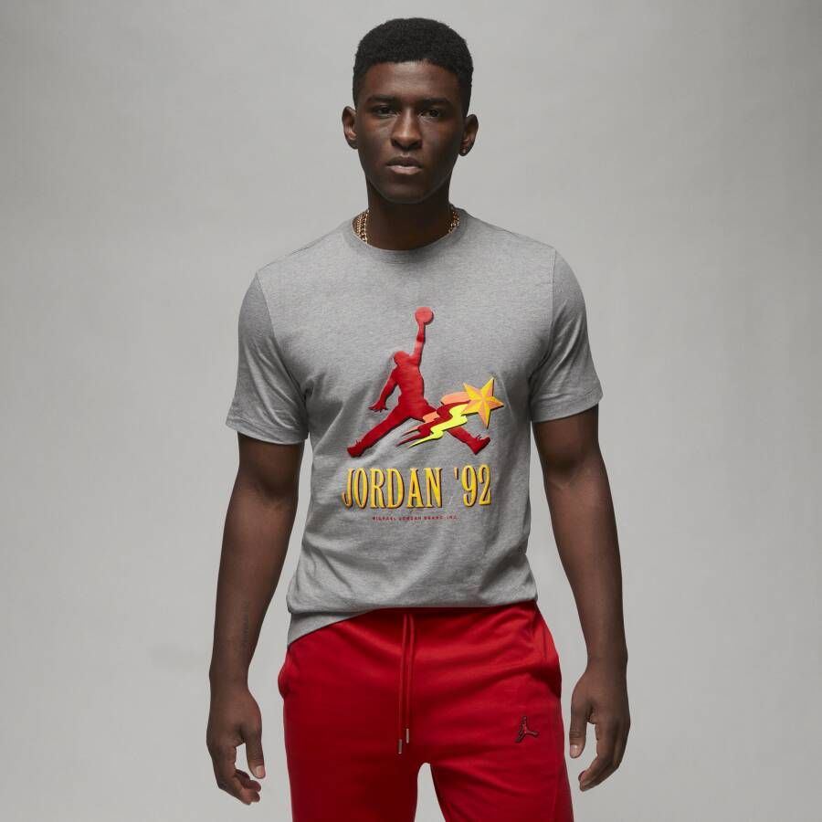 Jordan Grafische Tee Carbon Heather T-Shirt Gray Heren