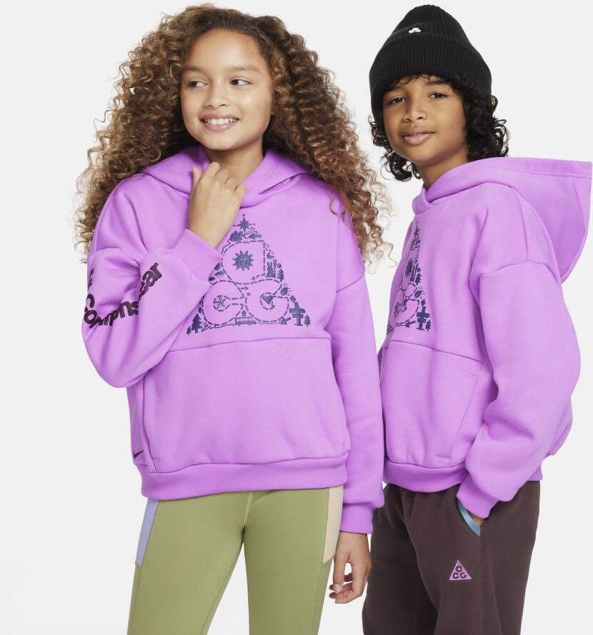 Nike ACG Icon Fleece Oversized hoodie voor kids Paars