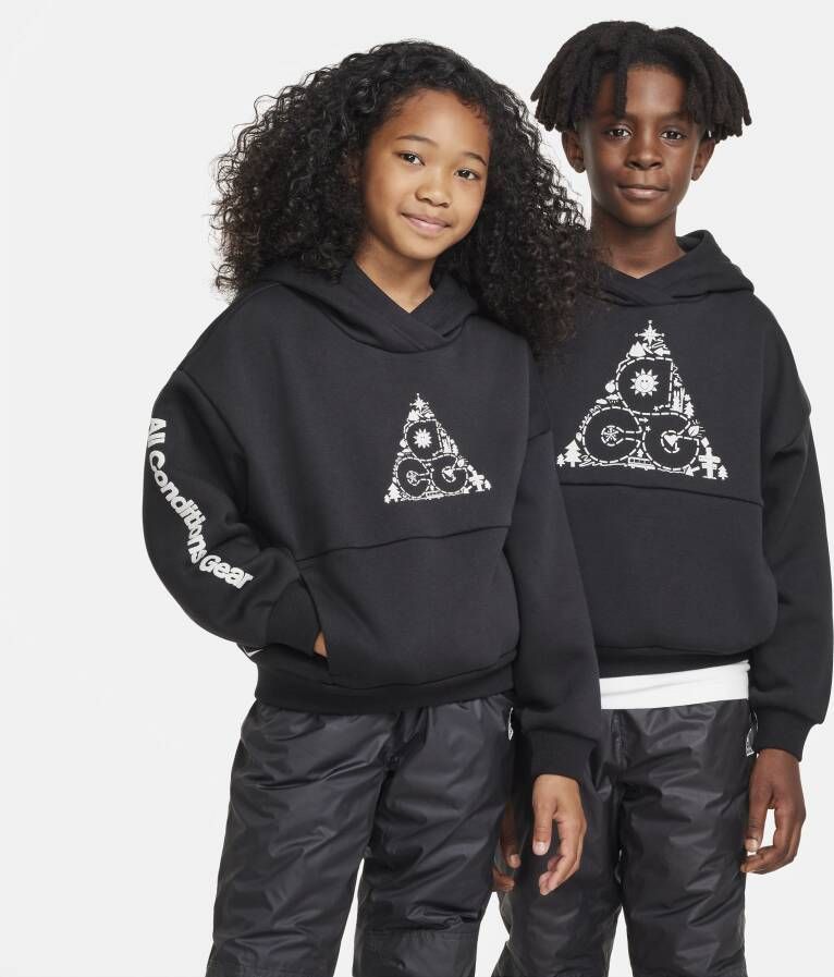 Nike ACG Icon Fleece Oversized hoodie voor kids Zwart