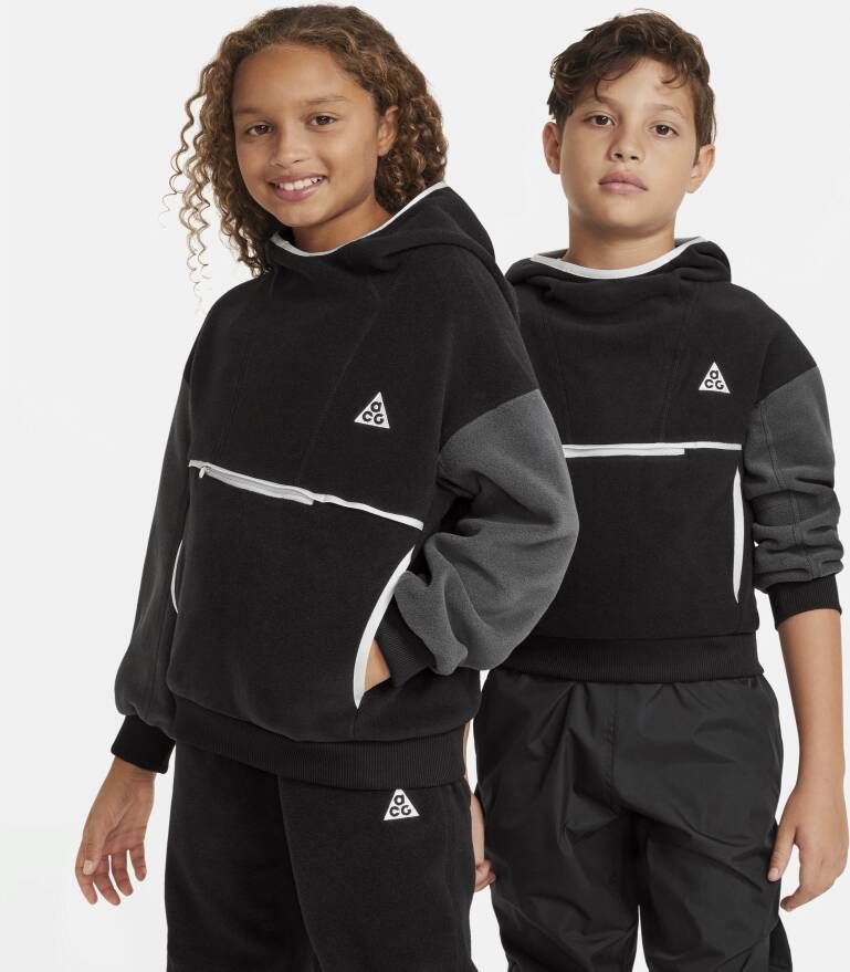 Nike ACG Icon Fleece Polartec 'Wolf Tree' Oversized hoodie voor kids Zwart