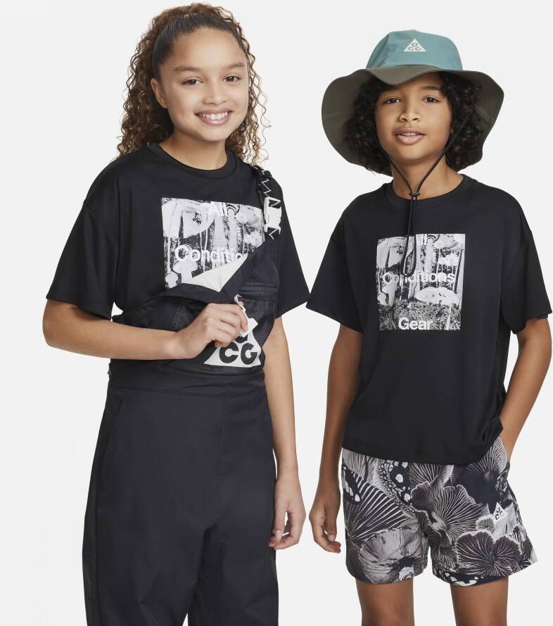 Nike ACG UV T-shirt met korte mouwen voor kids Zwart