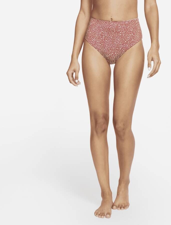 Nike Adventure Omkeerbaar zwembroekje met hoge taille en lichte bedekking voor dames Rood