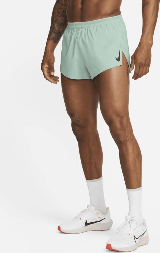 Nike AeroSwift Racingshorts met binnenbroek voor heren (5 cm) Groen