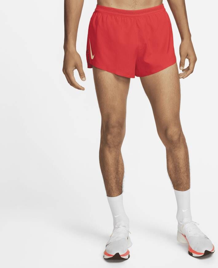 Nike AeroSwift Racingshorts met binnenbroek voor heren (5 cm) Rood