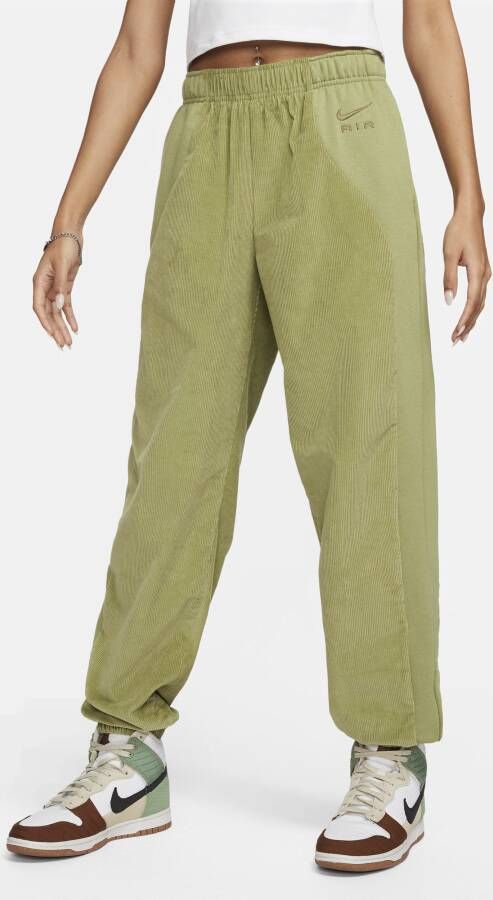 Nike Air High-waisted Corduroy Fleece Pants Trainingsbroeken Kleding alligator medium olive maat: M beschikbare maaten:XS S M