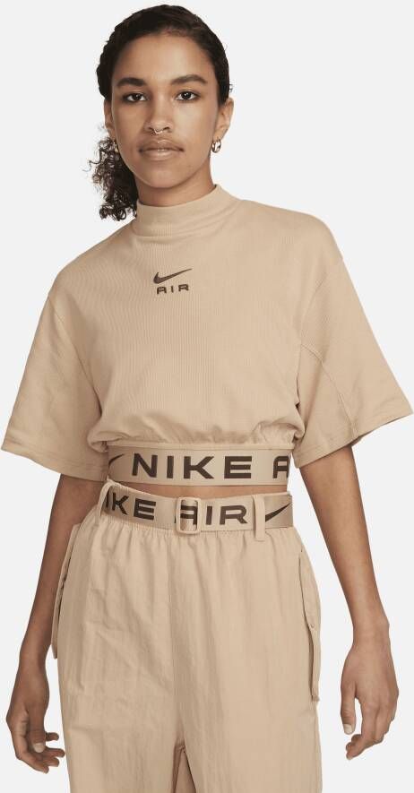Nike Air croptop met korte mouwen voor dames Bruin