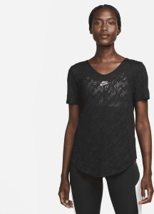 Nike Air Dri-FIT Hardlooptop met korte mouwen voor dames Zwart