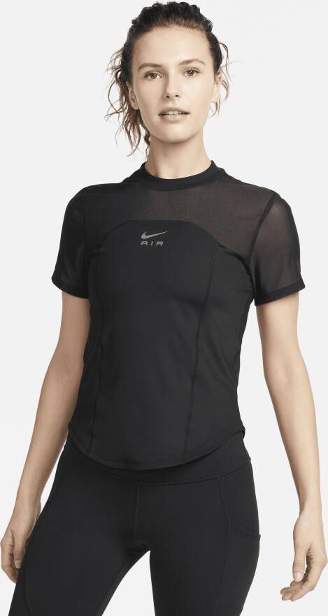 Nike Air Dri-FIT Hardlooptop met korte mouwen voor dames Zwart