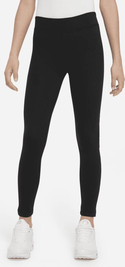 Nike Air Essential Legging met halfhoge taille voor meisjes Zwart