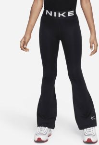 Nike Air Essential legging met hoge taille en wijd uitlopende pijpen voor meisjes Zwart