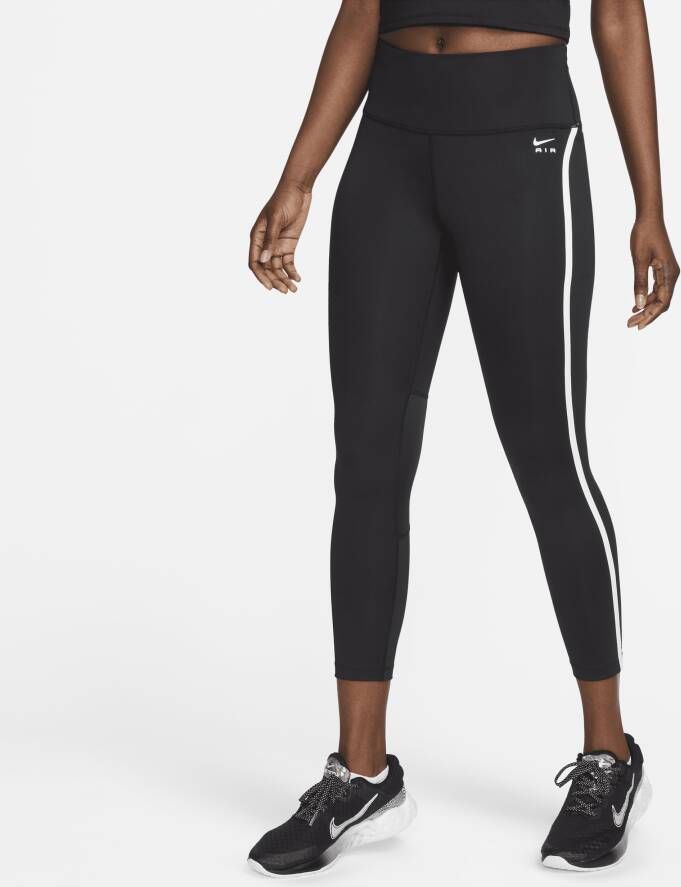 Nike Air Fast 7 8-hardlooplegging met halfhoge taille en zakken voor dames Zwart