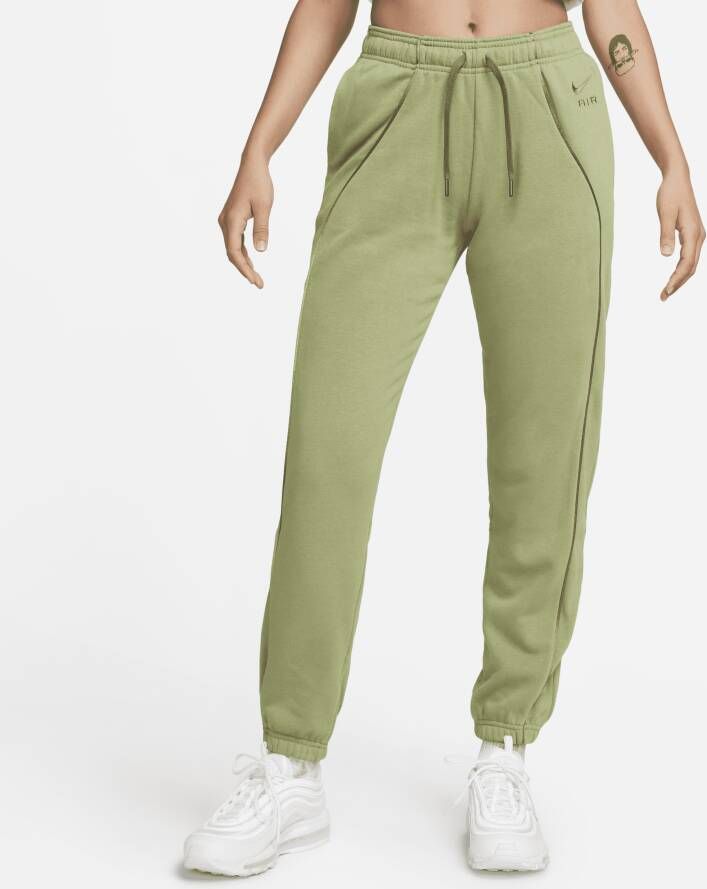 Nike Air Fleece joggingbroek met halfhoge taille voor dames Groen