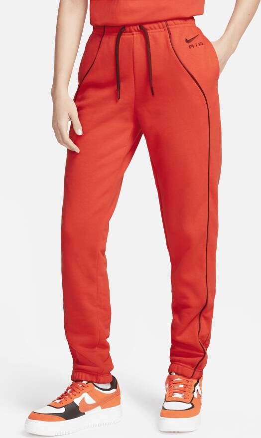 Nike Air Fleece joggingbroek met halfhoge taille voor dames Rood