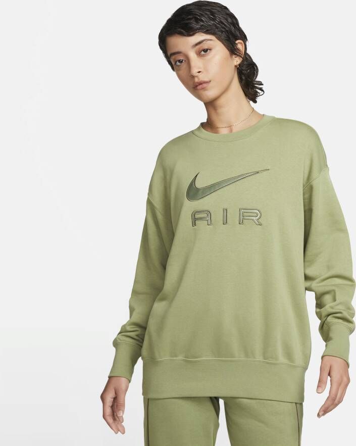 Nike Air Fleece sweatshirt met ronde hals voor dames Groen