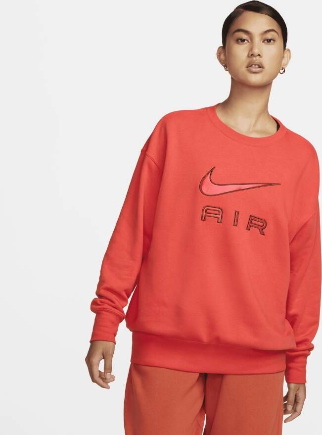 Nike Air Fleece sweatshirt met ronde hals voor dames Rood