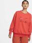 Nike Air Fleece sweatshirt met ronde hals voor dames Rood - Thumbnail 1