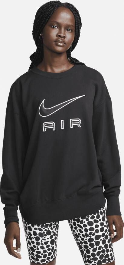 Nike Air Fleece sweatshirt met ronde hals voor dames Zwart