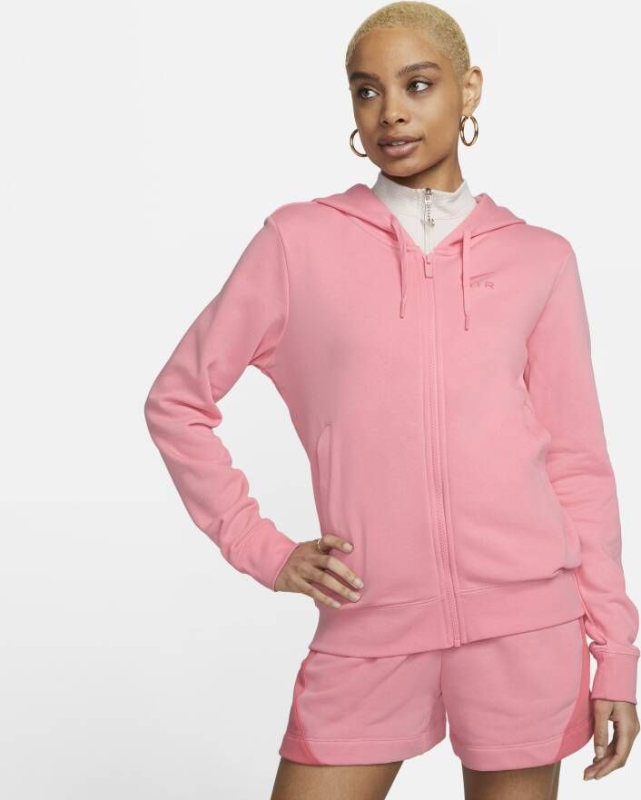 Nike Air Fleecehoodie met rits over de hele lengte voor dames Roze