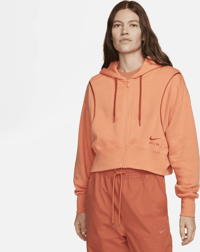 Nike Air Fleecehoodie met rits voor dames Oranje