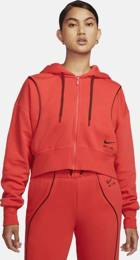 Nike Air Fleecehoodie met rits voor dames Rood