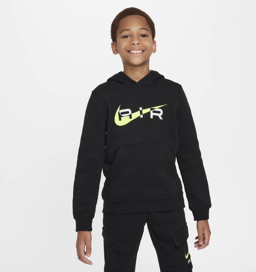 Nike Air fleecehoodie voor kids Zwart