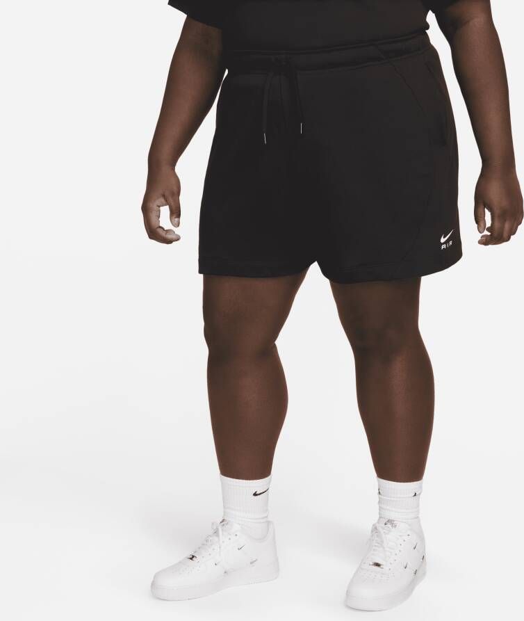 Nike Air Fleeceshorts met halfhoge taille voor dames (Plus Size) Zwart