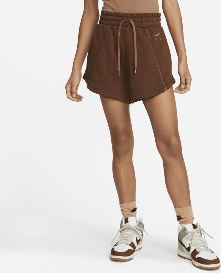 Nike Air Fleeceshorts met hoge taille voor dames Bruin
