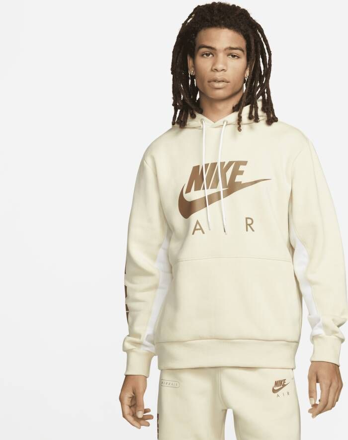 Nike Air Hoodie van geborstelde fleece voor heren Wit